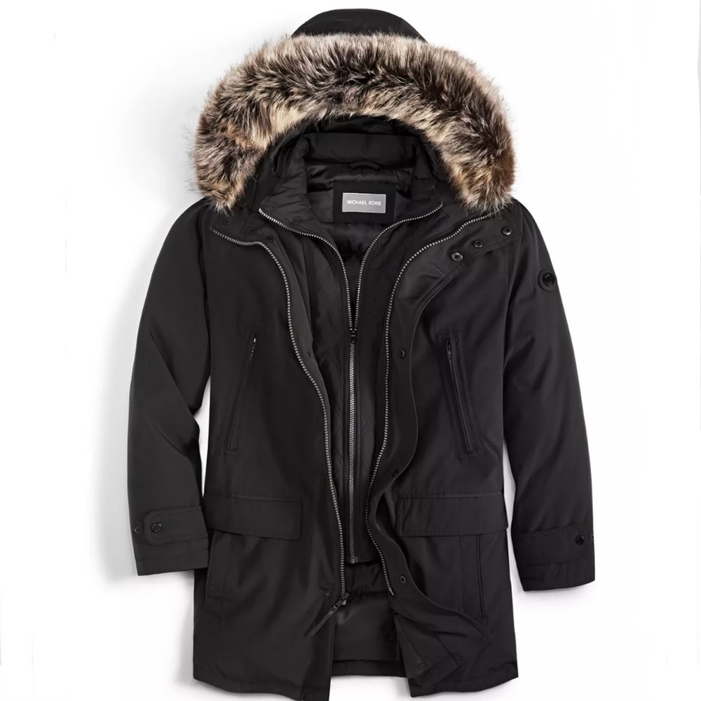 Michael Kors Men's Hooded Bib Snorkel Parka